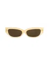 Aqs Women's Lucia 55mm Cat Eye Sunglasses In Honey