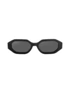 Aqs Women's Mia 55mm Rectangle Sunglasses In Black