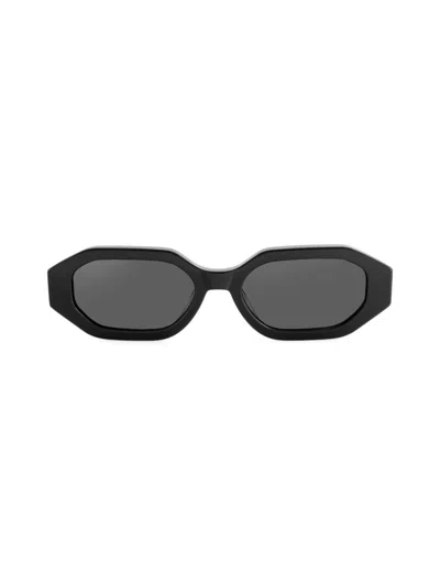 Aqs Women's Mia 55mm Rectangle Sunglasses In Black