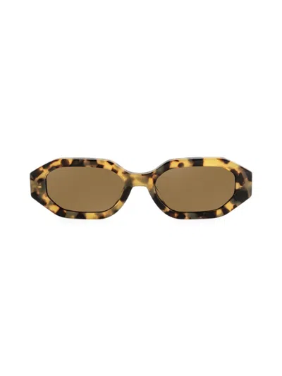 Aqs Women's Mia 55mm Rectangle Sunglasses In Brown