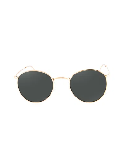 Aqs Women's Roe 50mm Round Sunglasses In Gold Black