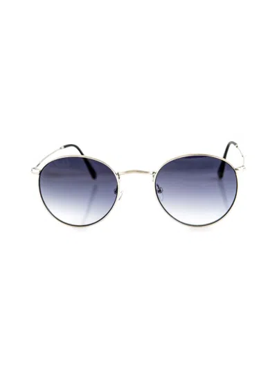 Aqs Women's Roe 50mm Round Sunglasses In Silver Blue