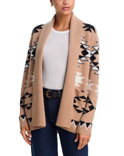 Aqua 100% Cashmere Aztec Cardigan - Exclusive In Neutral