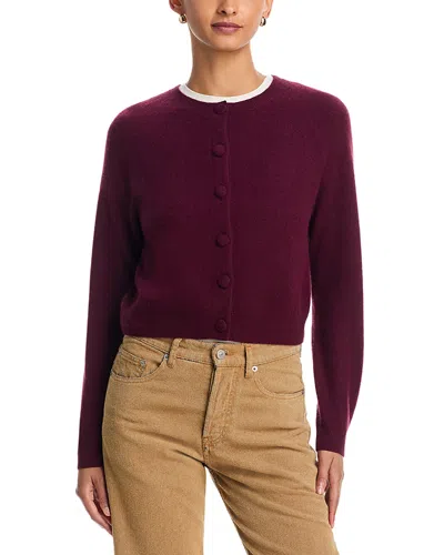 Aqua 100% Cashmere Crewneck Cardigan - Exclusive In Multi