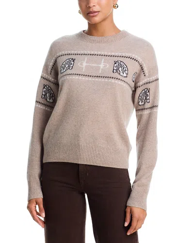 Aqua 100% Cashmere Horse Sweater - Exclusive In Neutral