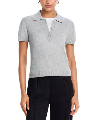 Aqua 100% Cashmere Polo Sweater - Exclusive In Gray