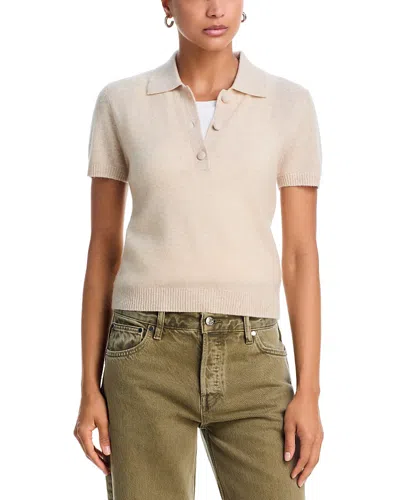 Aqua 100% Cashmere Polo Sweater - Exclusive In Neutral