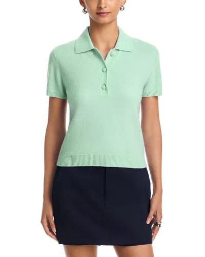 Aqua 100% Cashmere Polo Sweater - Exclusive In Green