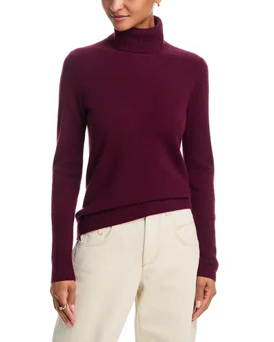 Aqua 100% Cashmere Turtleneck Sweater - Exclusive In Burgundy