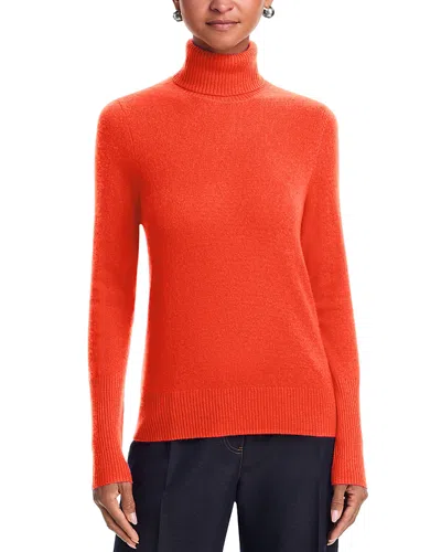 Aqua 100% Cashmere Turtleneck Sweater - Exclusive In Orange