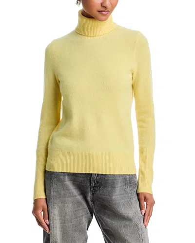 Aqua 100% Cashmere Turtleneck Sweater - Exclusive In Yellow