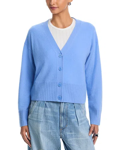 Aqua 100% Cashmere V Neck Cardigan - Exclusive In Blue
