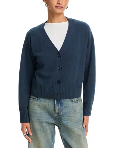 Aqua 100% Cashmere V Neck Cardigan - Exclusive In Blue
