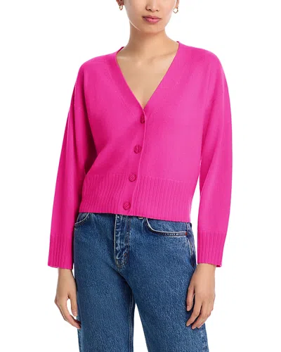 Aqua 100% Cashmere V Neck Cardigan - Exclusive In Pink
