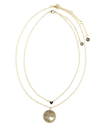 Aqua 2-pc. Set Cutout Heart Pendant & Collar Necklaces - Exclusive In Gold