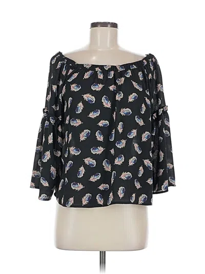 Pre-owned Aqua 3/4 Sleeve Blouse In Black