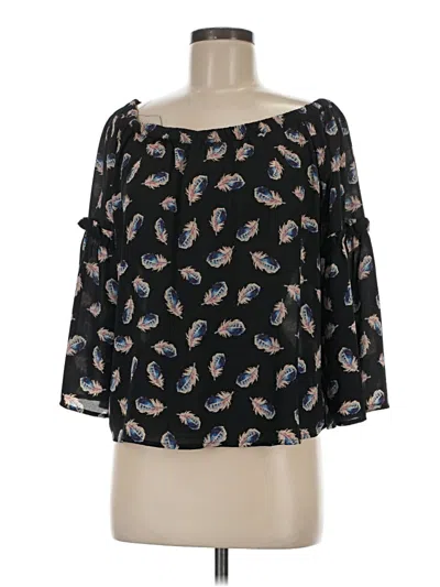 Pre-owned Aqua 3/4 Sleeve Blouse In Black