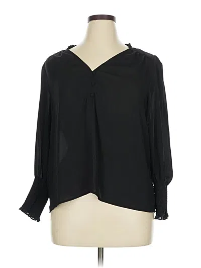 Pre-owned Aqua 3/4 Sleeve Blouse In Black