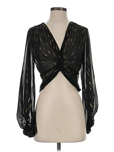 Pre-owned Aqua 3/4 Sleeve Blouse In Black