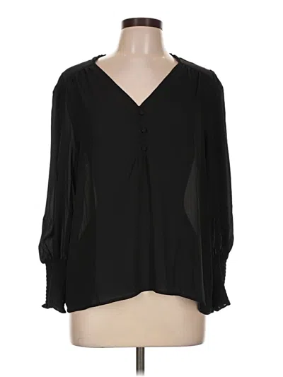 Pre-owned Aqua 3/4 Sleeve Blouse In Black