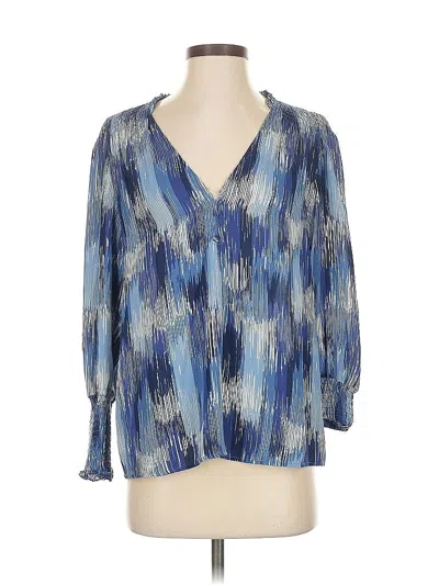 Pre-owned Aqua 3/4 Sleeve Blouse In Blue