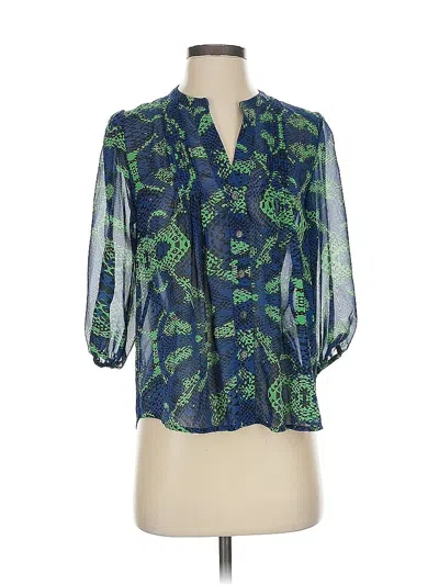 Pre-owned Aqua 3/4 Sleeve Blouse In Blue