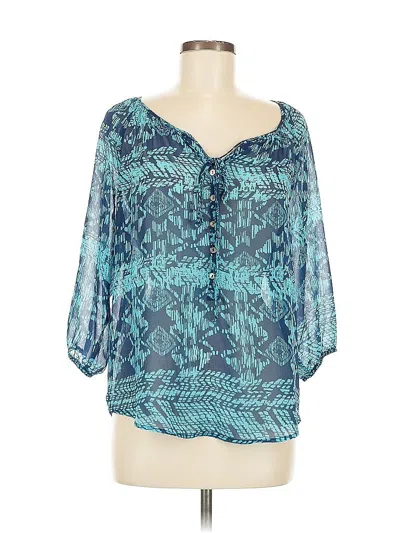 Pre-owned Aqua 3/4 Sleeve Blouse In Blue