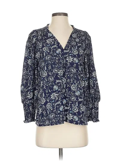 Aqua 3/4 Sleeve Blouse In Blue