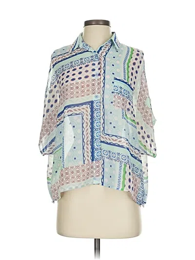 Pre-owned Aqua 3/4 Sleeve Blouse In Blue