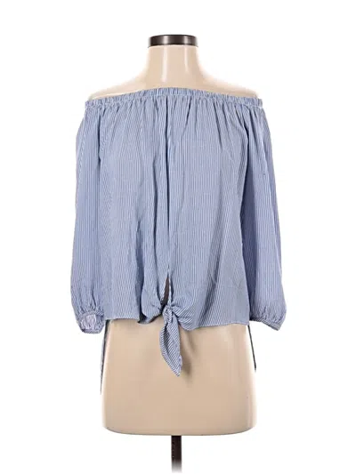 Pre-owned Aqua 3/4 Sleeve Blouse In Blue