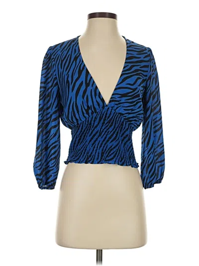 Pre-owned Aqua 3/4 Sleeve Blouse In Blue