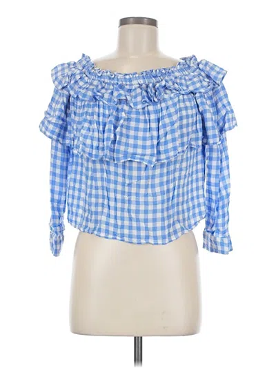 Pre-owned Aqua 3/4 Sleeve Blouse In Blue