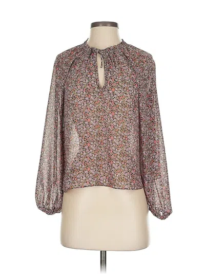 Pre-owned Aqua 3/4 Sleeve Blouse In Brown