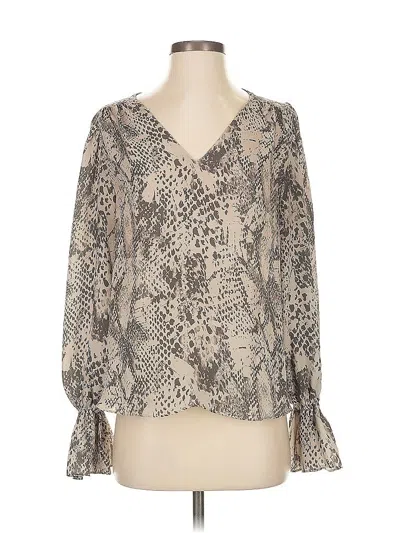 Pre-owned Aqua 3/4 Sleeve Blouse In Gray