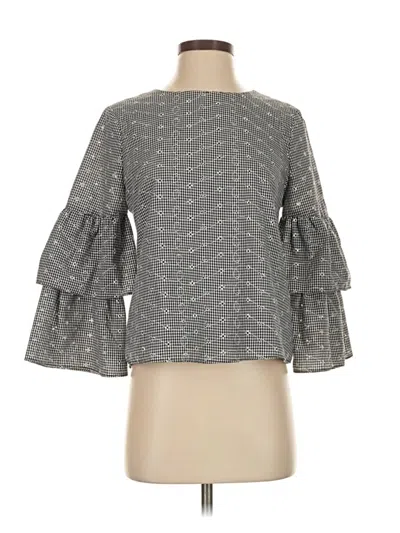 Pre-owned Aqua 3/4 Sleeve Blouse In Gray