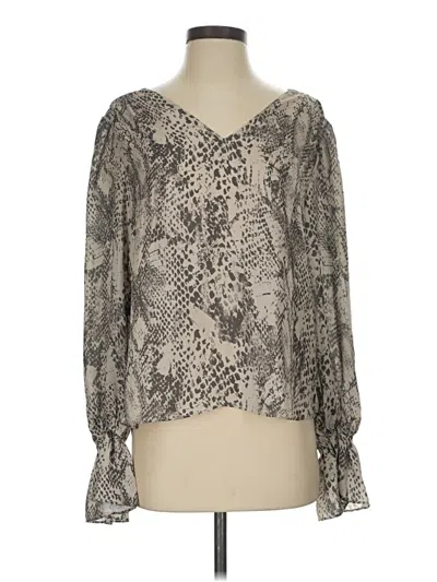 Pre-owned Aqua 3/4 Sleeve Blouse In Gray