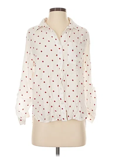 Pre-owned Aqua 3/4 Sleeve Blouse In Ivory