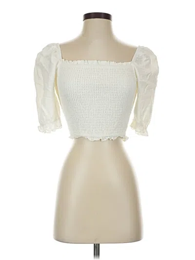 Pre-owned Aqua 3/4 Sleeve Blouse In Ivory