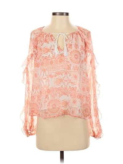 Pre-owned Aqua 3/4 Sleeve Blouse In Orange