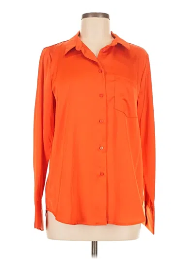 Pre-owned Aqua 3/4 Sleeve Blouse In Orange