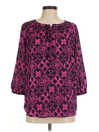 Pre-owned Aqua 3/4 Sleeve Blouse In Pink