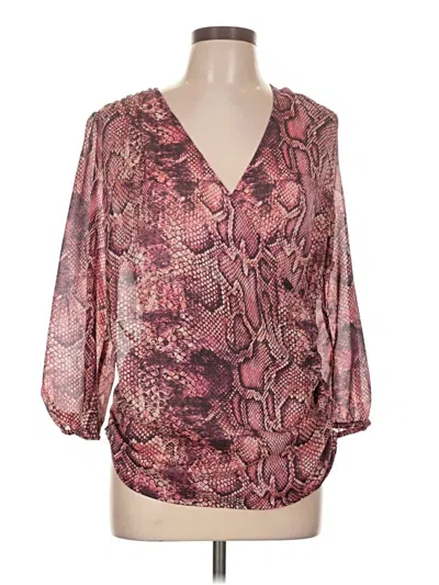 Pre-owned Aqua 3/4 Sleeve Blouse In Pink