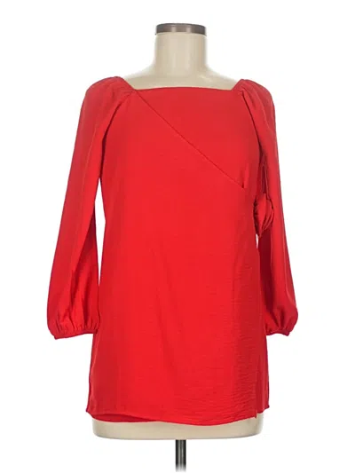 Pre-owned Aqua 3/4 Sleeve Blouse In Red