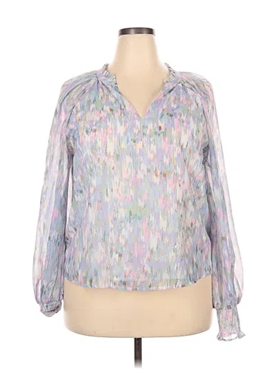 Pre-owned Aqua 3/4 Sleeve Blouse In Silver