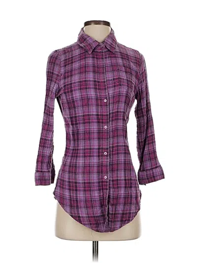 Pre-owned Aqua 3/4 Sleeve Button Down Shirt In Purple