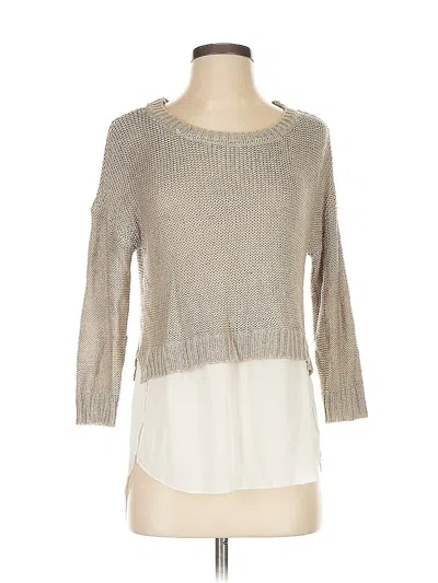 Pre-owned Aqua 3/4 Sleeve T-shirt In Brown