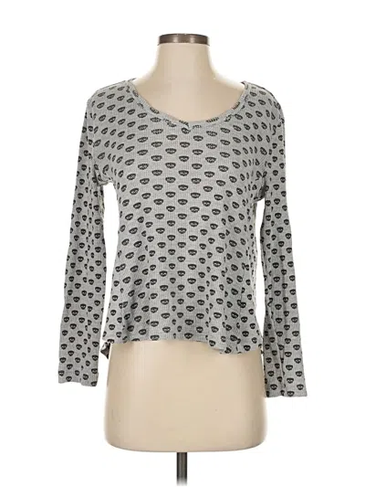 Pre-owned Aqua 3/4 Sleeve T-shirt In Gray