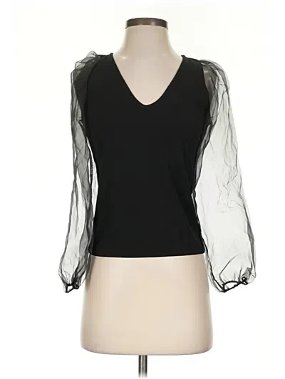 Pre-owned Aqua 3/4 Sleeve Top Black Sweetheart Neckline Tops
