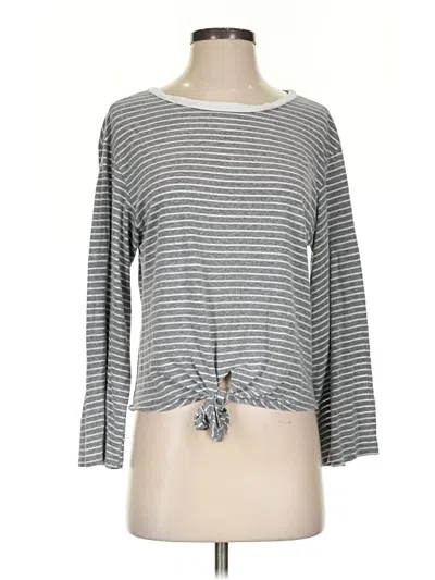 Pre-owned Aqua 3/4 Sleeve T-shirt In Gray