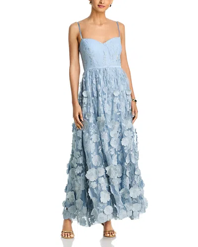 Aqua 3d Lace Maxi Dress - Exclusive In Blue